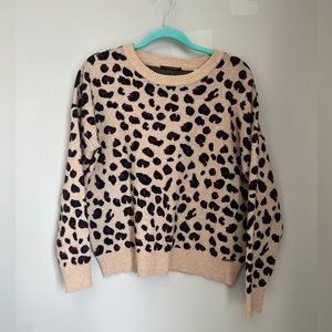Leopard Print Crew Neck Sweater